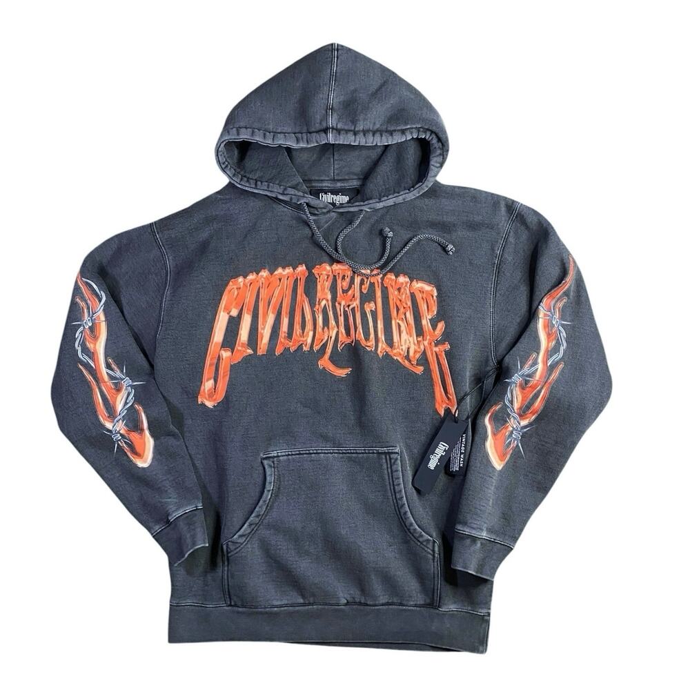 Civil Regime Barbed Fire Vintage Wash Hoodie NWT - M